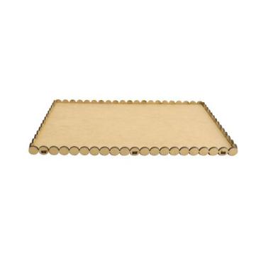 Imagem de Bandeja Retangular Pérolas 1 Fileira M Festa Decoração 28x18 Mdf Madei