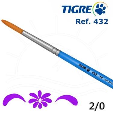 Imagem de Pincel Tigre 432 - Redondo Dourado Brilhante, 2/0