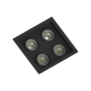 Imagem de Spot Quadruplo Embutir Quadrado Recuado Mr16 Preto - Save Energy