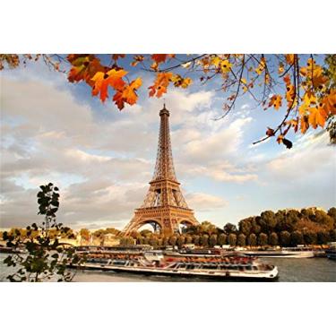 Imagem de Leyiyi Pano de fundo da Torre Eiffel de outono de 3 x 2,4 m, Parque Nacional de Paris, folhas de mármore, jardim, França, marco, foto, fundo, vlogger, teia, celebridade, estúdio, adereço, papel de