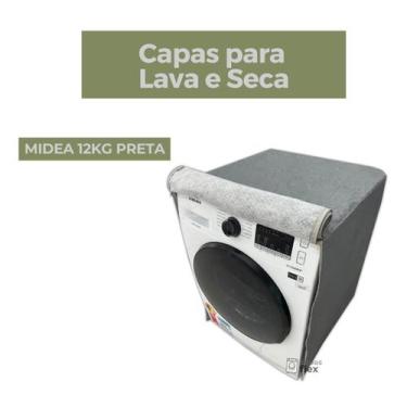 Imagem de Capa para lava e seca midea 12kg preta impermeável flex - Capas Flex, 