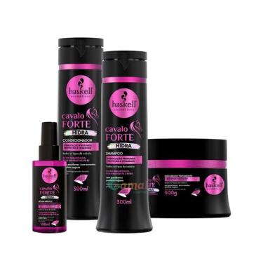 Imagem de Kit Haskell Shamp cond másc sérum Cavalo Forte Hidra 300ml