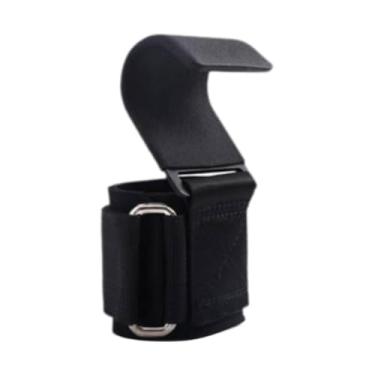 Imagem de UGPLM Fitness Weight Lifting Gancho Acolchoado Correias de Pulso com Pull up Hook Heavy Duty Exercício Weight Lifting Grip para Powerlifting, Preto