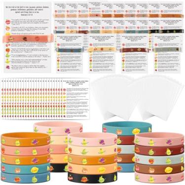Imagem de Landical Fruit of the Spirit Pulseiras a granel para aldults presentes para professores de escola dominical versículo bíblico cristão pulseiras de silicone com cartões para pastores da igreja esposa