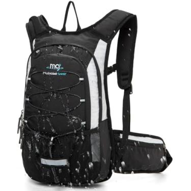 Imagem de Mochila de hidratação isolada Mubasel Gear com bexiga 2L livre de BPA – mantém líquido fresco até 4 horas – para corrida, caminhadas, ciclismo, acampamento, Black White