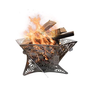 Imagem de S'more Braseira portátil montada para acampamento, lareira a lenha ao ar livre, pequena fogueira de aço para fogueira para pátio, quintal, jardim, lareira para aquecimento ao ar livre, festas na praia, tamanho M