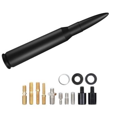 Imagem de Antena de substituição universal de carro de 13,5 cm 50 Cal para Chevrolet Silverado, GMC Sierra, Dodge Ram, Jeep Wrangler, Ford F150 F250 F350 antena curta de caminhão, preta