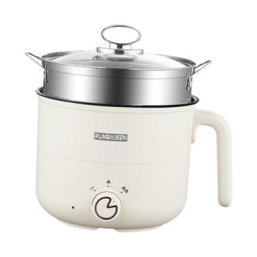Imagem de ＫＬＫＣＭＳ Hot Pot Electric Mini Pot 1.8L com Steamer Multifuncional Household Noodles Cooker Mini Ramen Cooker para Mingau Aveia