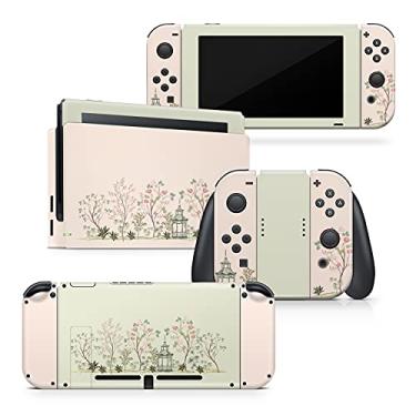 Imagem de Tacky Design Japanese Cherry Blossom Compatible with Nintendo Switch Skin Wrap Cover, Beige Color for Nintendo Switch Stickers, Premium Vinyl 3M Full Wrap Decal (Switch (2017))