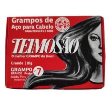 Imagem de Grampo Teimosão Para Cabelos Nº 7 Preto 50Un - Teimoso