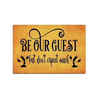 Imagem de Tapete divertido para porta da frente seja nosso convidado, mas não espere muito, capacho divertido para uso externo/interno, tapetes de perfil baixo para entrada de 60 cm (L) x 40 cm (C)