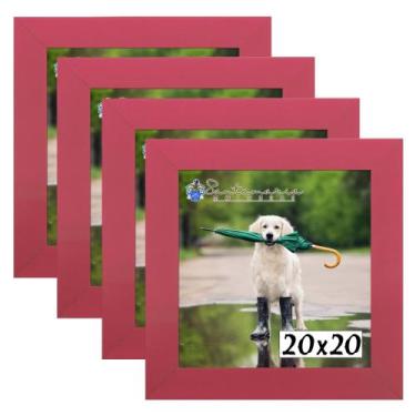 Imagem de Kit 4 Porta Retrado Molduras 20x20 Rosa - Santamaria Molduras