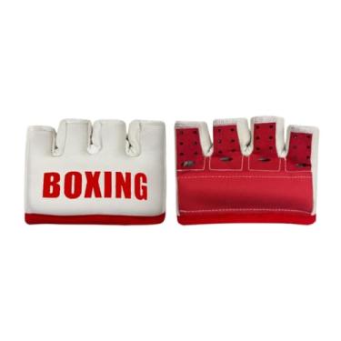 Imagem de Pegciuho Luvas de boxe homens homens presentes kickboxing brike karate adultos meio dedo luvas de luta, Branco