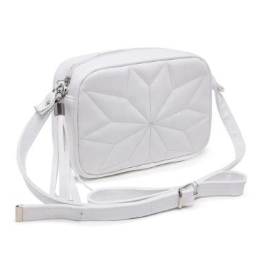 Imagem de Bolsa feminina branca pequena de ombro transversal - CAMILA CAROLINE