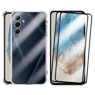 Imagem de Capa Capinha Anti Impacto e 2 Películas Vidro 3D Compatível Samsung Galaxy M35 Transparente Com Proteção de Câmera