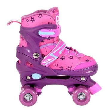 Imagem de Patins Roller Ajustavel Com Acessorios Rosa 34-37 Dm Radical - DM TOYS