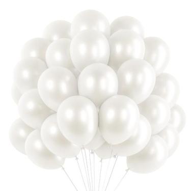 Imagem de Balões de Látex RUBFAC - 120 Unidades de 30cm (Branco Pérola) para Fes