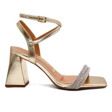 Imagem de Sandalia Feminina Vizzano Salto Metalizado Strass 6464.419