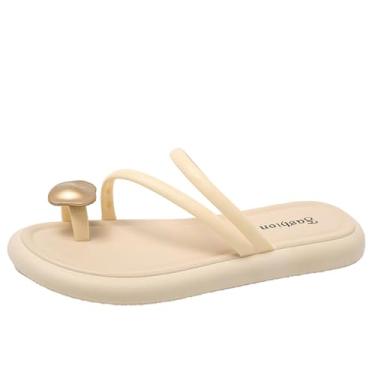 Imagem de Corretor De Pé De Joanete Valgo, Sandália Ortopédica Feminina Para Joanetes, Chinelos Praia Sola Plana Para O Verão, Chinelos Diários Para Viagem(White,41 EU)