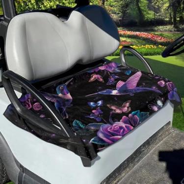 Imagem de Whosucclay Capas de assento de carrinho de golfe beija-flor presente para pai acessórios de carrinho de golfe à prova de sol antipoeira protetor de assento de carrinho de golfe lavável na máquina