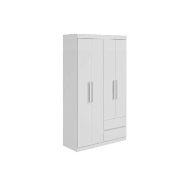 Imagem de Guarda Roupa Solteiro 4 Portas e 2 Gavetas Zeus Branco - Lopas
