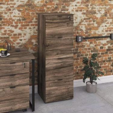 Imagem de Gaveteiro Arquivo 4 Gavetas para Pastas Suspensas Kuaq40 Kuadra Espresso Móveis