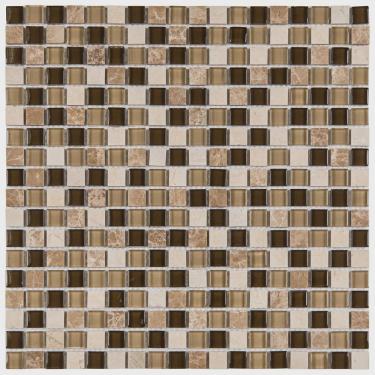 Imagem de Pastilha de Vidro e Mármore Matisse 30x30cm Marrom Escuro