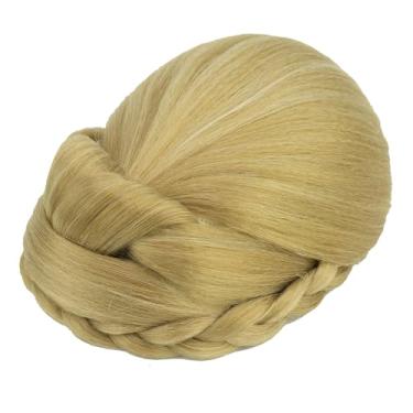 Imagem de IMISSU Cobertura de cabelo trançado chignon dançarina rosquinha pedaços de cabelo scrunchies coque de cabelo peruca grampos updo (M2 Loira Cinza)