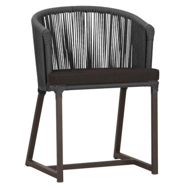 Imagem de Cadeira De Jantar Noronha Alumínio Marrom E9 Trama Original Preto