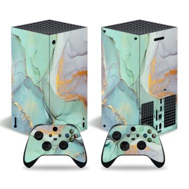 Imagem de Adesivo Skin para Xbox Series X Digital Edition, capa de decalque de vinil para console e controle (mármore verde)
