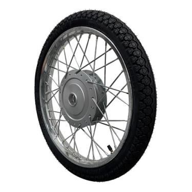Imagem de Roda Dianteira Raiada Honda Biz 125 Biz 110 Tambor com Pneu Novo