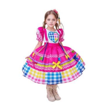 Imagem de Vestido De Festa Junina Caipira junino São João Pink - deluxe, 10, Pin