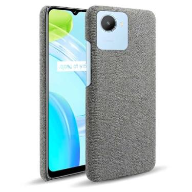 Imagem de Capa para OPPO Realme C30 4G,Capa desenhada em lona,Case Protetora Ultrafina com Empunhadura Macia,Design em Tecido Antichoque e Antiarranhões-Gray