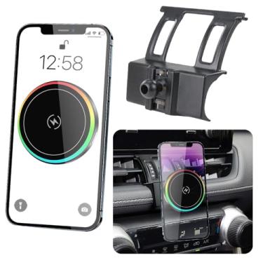 Imagem de LUNQIN Suporte magnético para celular automotivo para Toyota RAV4 XLE Premium Adventure TRD Off-Road Limited e RAV4 Hybrid XSE Limited, RAV 4 Prime XSE Auto Accessories Fast 15W Wireless Charger