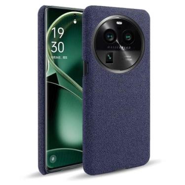 Imagem de Capa para OPPO Find X6 PRO,Capa desenhada em lona,Case Protetora Ultrafina com Empunhadura Macia,Design em Tecido Antichoque e Antiarranhões-Blue