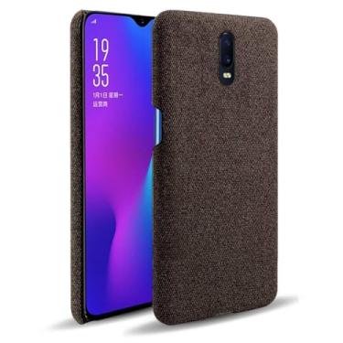 Imagem de Capa para OPPO R17,Capa desenhada em lona,Case Protetora Ultrafina com Empunhadura Macia,Design em Tecido Antichoque e Antiarranhões-Brown