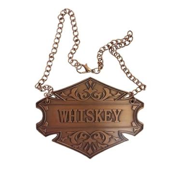 Imagem de Etiqueta decantadora com corrente ajustável, cobre, 6,6 x 5 cm, etiqueta de garrafa de licor (etiqueta de uísque)