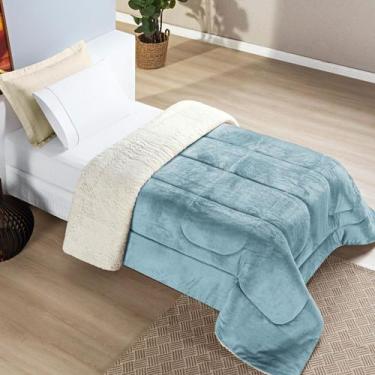 Imagem de Manta Flannel com Sherpa Cama Box Solteiro Coberdrom Everest - EMPÓRIO