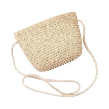Imagem de Bolsa de Ombro Pequena de Palha - Feita à Mão em Rattan - Bolsa de Pra