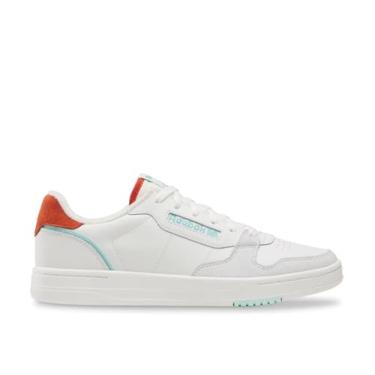 Imagem de Reebok Tênis unissex adulto Phase Court, Giz/Argola Vermelho/Ai Aqua, 6 Women/4.5 Men