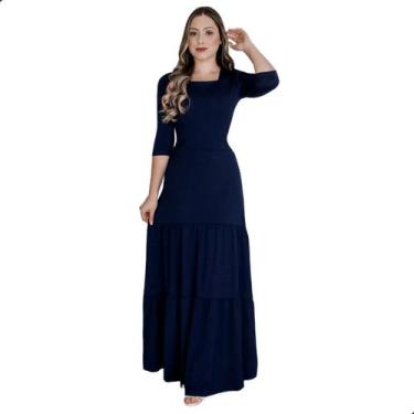 Imagem de Vestido Feminino Longo Tubinho Mangas 3/4 Moda Evangélica - KOPYTTA, M