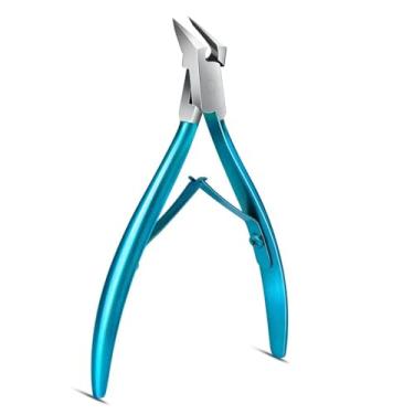Imagem de Tesoura de cutícula de aço inoxidável para arte em unhas, ferramentas para cuidados com as unhas com design de mola de garfo duplo para removedor de cortador de unhas, aço inoxidável