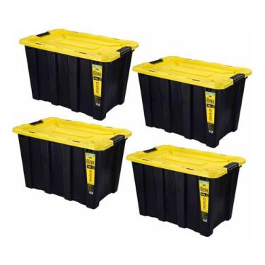 Imagem de 4 Caixa Organizadora Ultra 55lt Plástico Vig Ordene Empilhável