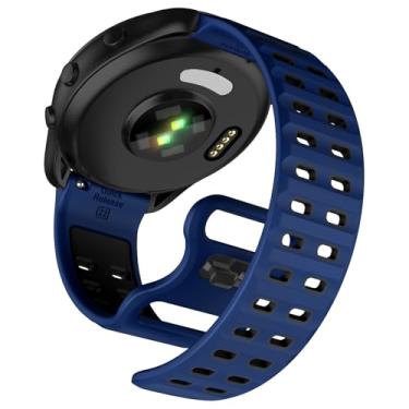 Imagem de ISABAKE Pulseira de relógio para Garmin Vivoactive 4/Forerunner 265/Forerunner 255/Venu 3/Venu 2, pulseira de silicone de liberação rápida de 22 mm