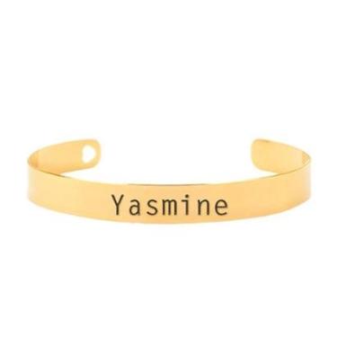 Imagem de Bracelete Personalizado Gravação Nome Yasmine Banhado Ouro 18K - 999003483-Feminino