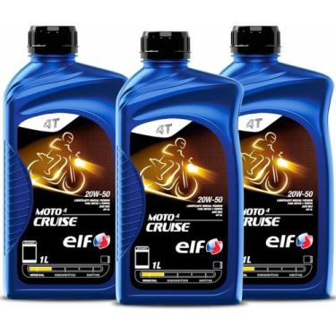 Imagem de Kit 3x Óleo Mineral elf Moto 4 Cruise 20w50