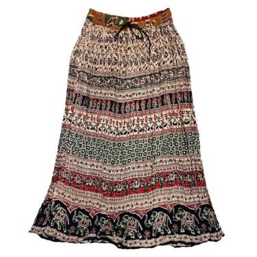 Imagem de Saia Indiana Longa Todos Os Tamanhos Varias Cores Confira - Neha, Verm