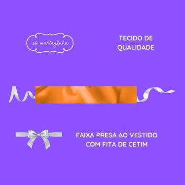 Imagem de Faixa Lisa LARANJA Infantil Acessorio Festa Casamento Batizado Dama Fl