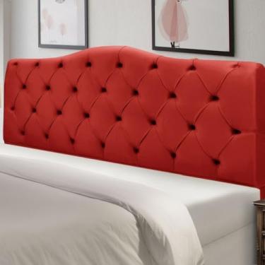 Imagem de Cabeceira de Cama Box Madeira Estofada King Size Veneza (Vermelho)