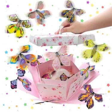 Imagem de WUEURU Caixa surpresa de borboleta voadora, caixa de presente explosiva
